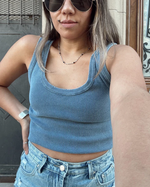 Top BRUNA azul - comprar online