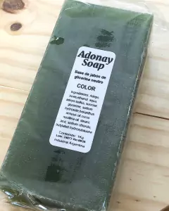 BARRA JABON DE COLOR VERDE (BASE GLICERINA)