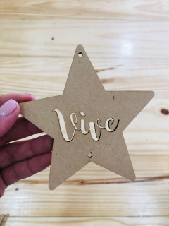ESTRELLA 10 CM. "VIVE" CON PERFORACIONES