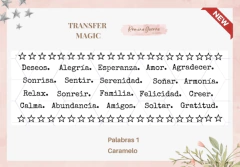 TRANSFER MAGIC ROMINA GUERRA PALABRA 1 (25cm x 8cm.)