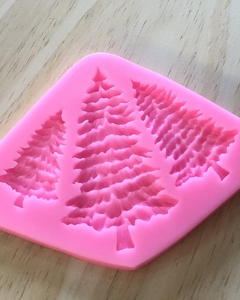 MOLDE SILICONA 3 PINOS NAVIDEÑOS