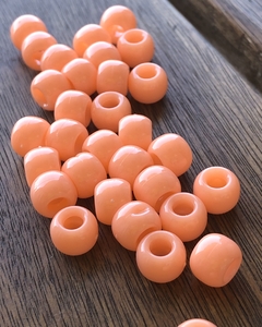 CUENTAS GRANDES PASANTES BIJOU (15 gs.) DURAZNO APROX 55 UNIDADES