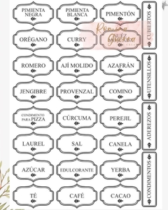 Transfer Folex 25x35 cm. CONDIMENTOS Y ALACENA I ROMINA GUERRA