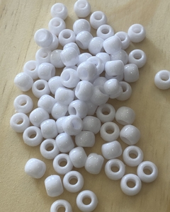 CUENTAS GRANDES PASANTES BIJOU (15 gs.) BLANCO aprox 55 unidades