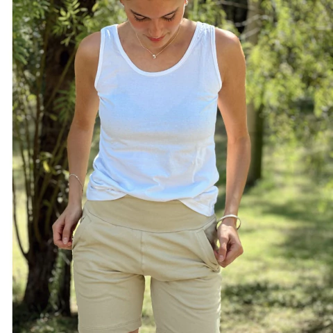 Musculosa Bamboo blanco Nature - comprar online