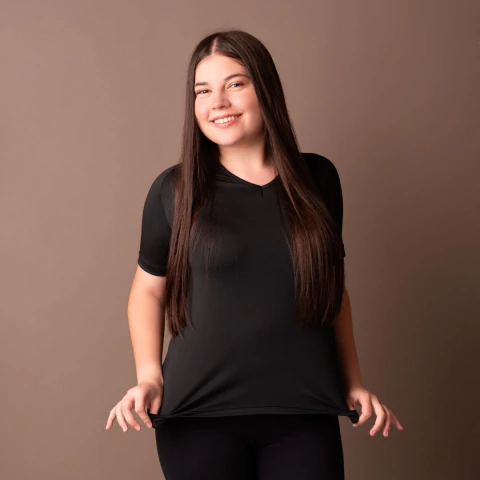 Remera manga corta UV dry 50+ negro Sunset