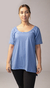 Remera Grace alg. 100% pima celeste oscuro - comprar online