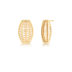 BRINCO RETANGULAR CARACOL RISCADINHO DOURADO - comprar online