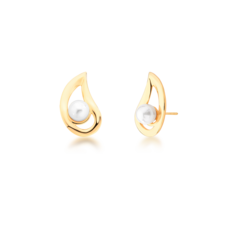 BRINCO EARCUFF GOTA VAZADA PÉROLA DOURADO - comprar online