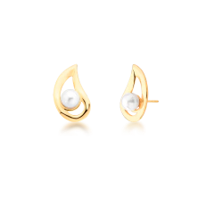 BRINCO EARCUFF GOTA VAZADA PÉROLA DOURADO - comprar online
