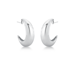 BRINCO ARGOLA 1/2 LUA BOJUDA MEDIA RÓDIO BRANCO - comprar online