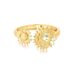 BRACELETE GIRASSOL TRABALHADO CRISTAL DOURADO - Carlota Acessórios