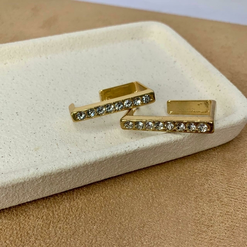 ARGOLA RETANGULO FRENTE STRASS - comprar online
