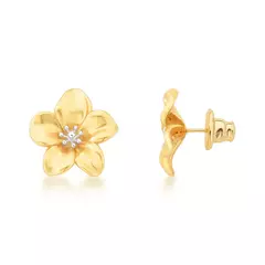 BRINCO FLOR PETALAS FOSCAS MIOLO EM RÓDIO BRANCO - comprar online