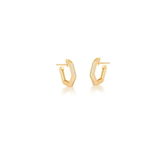 ARGOLA FACETADA COM TARRACHA E ZIRCONIA PEQUENA DOURADA