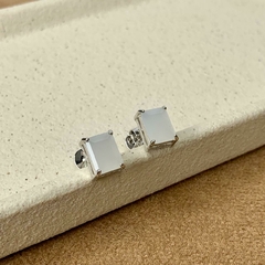 BRINCO CRISTAL RETÂNGULAR RODIO BRANCO - (VÁRIAS CORES) - loja online
