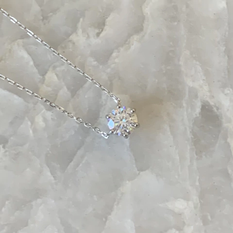 COLAR MOISSANITE 6.5MM 1CT 6 GARRAS