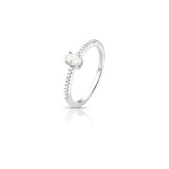 ANEL SOLITARIO CRAVEJADO OVAL 3.5 MM 0.3CT MOISSANITE - comprar online