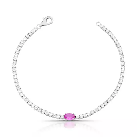 PULSEIRA RIVIERA COM CRISTAIS REDONDOS E OVAL PINK - comprar online