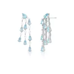 BRINCO PÊNDULO COM CRISTAIS TOPÁZIO DE GOTA E NAVETE - comprar online