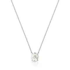 COLAR COM PEDRA MOISSANITE OVAL 10MM PRATA RODINADA 3.0CT - comprar online