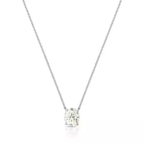 COLAR COM PEDRA MOISSANITE OVAL 10MM PRATA RODINADA 3.0CT - comprar online