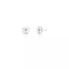 BRINCO TREVO ZIRCONIA PONTO PINK