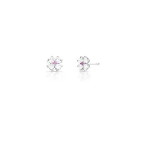 BRINCO TREVO ZIRCONIA PONTO PINK