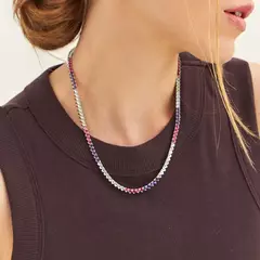 COLAR RIVIERA COM CRISTAIS REDONDOS COLORIDOS na internet