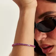PULSEIRA RIVIERA COM CRISTAIS REDONDOS PINK na internet