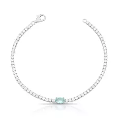 PULSEIRA COM CRISTAL OVAL E ZIRCÔNIA TURMALINA LIGHT - comprar online