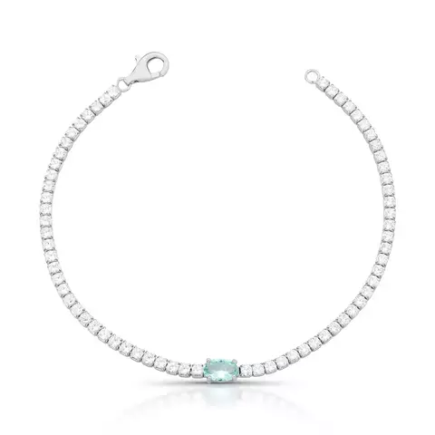 PULSEIRA COM CRISTAL OVAL E ZIRCÔNIA TURMALINA LIGHT - comprar online