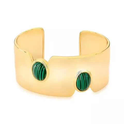 BRACELETE PEDRA OVAL MALAQUITA