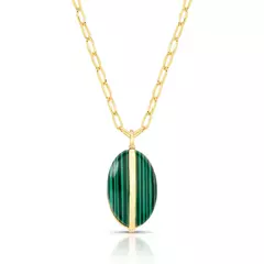 COLAR OVAL MALAQUITA DIVISÓRIA