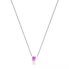 COLAR COM PINGENTE DE CRISTAIS OVAIS PINK - comprar online