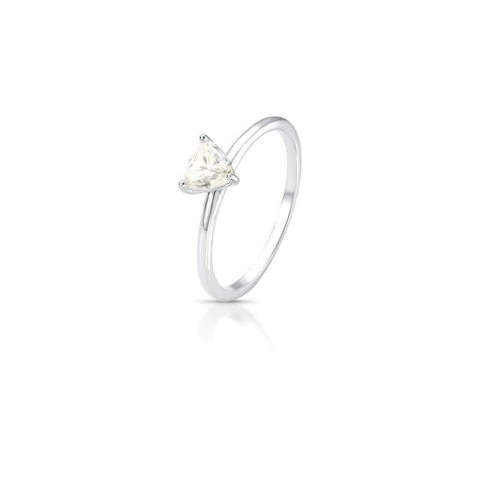 ANEL SOLITARIO TRIANGULO PONTO DE LUZ 5.5 MM 0.5CT MOISSANITE - comprar online