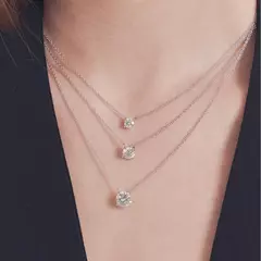 GARGANTILHA PONTO DE LUZ 6.5MM 1.0CT MOISSANITE - Carlota Acessórios