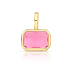 PINGENTE CRISTAL RETANGULAR COLORIDO - loja online