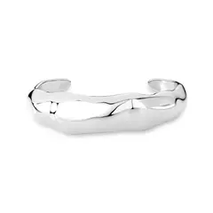 BRACELETE BOJUDO MARTELADO ORGANIC LISO RÓDIO BRANCO - comprar online