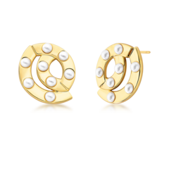BRINCO MAXI CHAPA FITA PEROLA DOURADO - comprar online