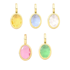 PINGENTE CRISTAL OVAL COLORIDO