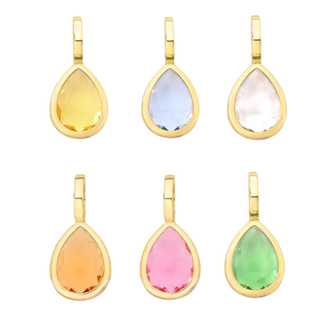 PINGENTE CRISTAL GOTA COLORIDO