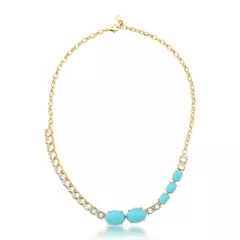 COLAR 1/2 TURQUESA 1/2 CRISTAL TOPAZIO