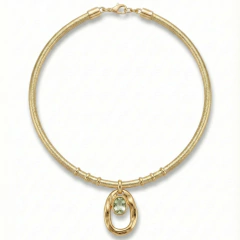 COLAR COURO ELO ORGANICO E CRISTAL - comprar online