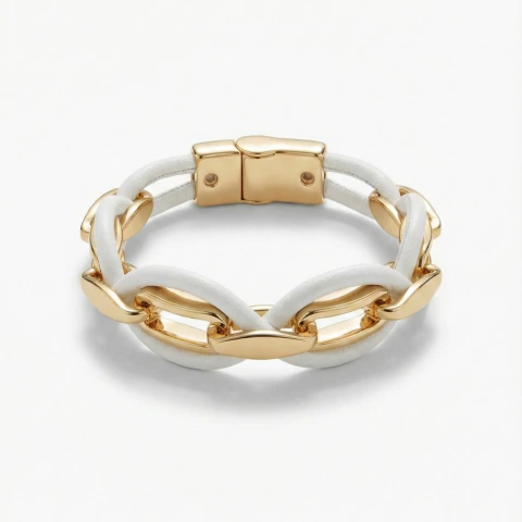 PULSEIRA COURO E CORRENTE