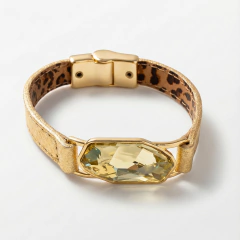 PULSEIRA COURO CRISTAL ORGANICO - comprar online