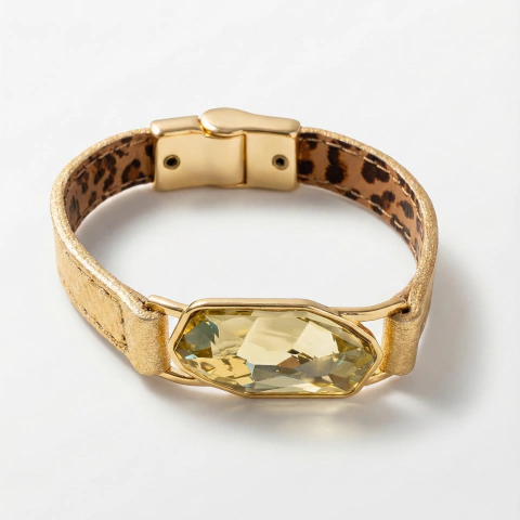 PULSEIRA COURO CRISTAL ORGANICO - comprar online