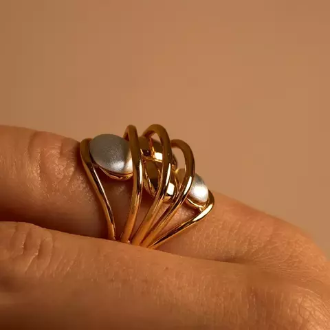 ANEL OVAL 3 FIOS E REDONDO FOSCO ACETINADO