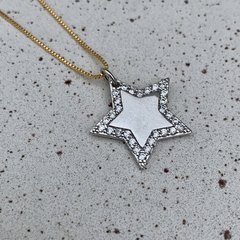 COLAR PINGENTE ESTRELA ZIRCÔNIA DOURADO - comprar online