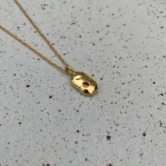 COLAR GARGANTILHA PINGENTE ORGANIC PONTO DE LUZ DOURADO